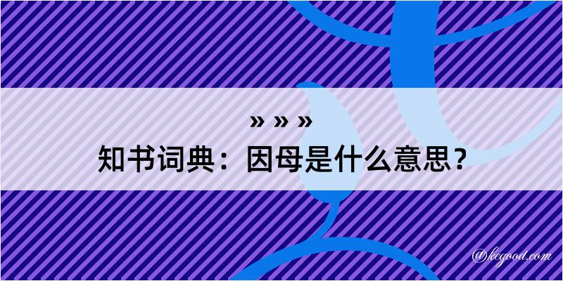 知书词典：因母是什么意思？