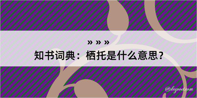 知书词典：栖托是什么意思？