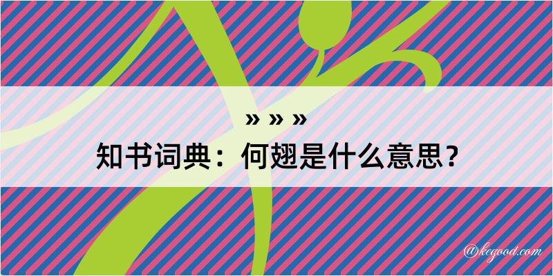 知书词典：何翅是什么意思？