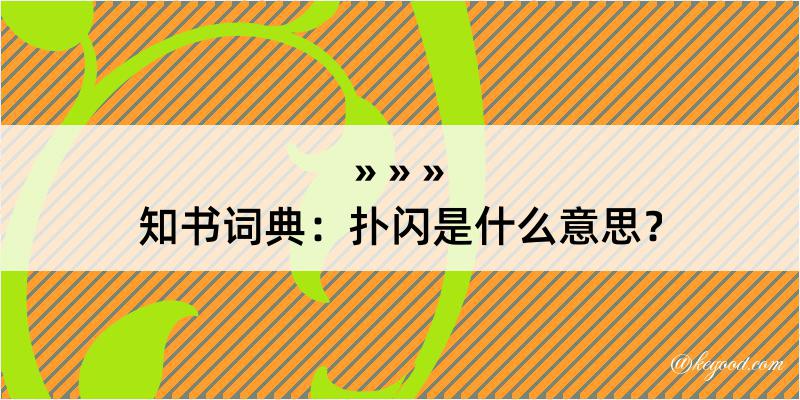 知书词典：扑闪是什么意思？