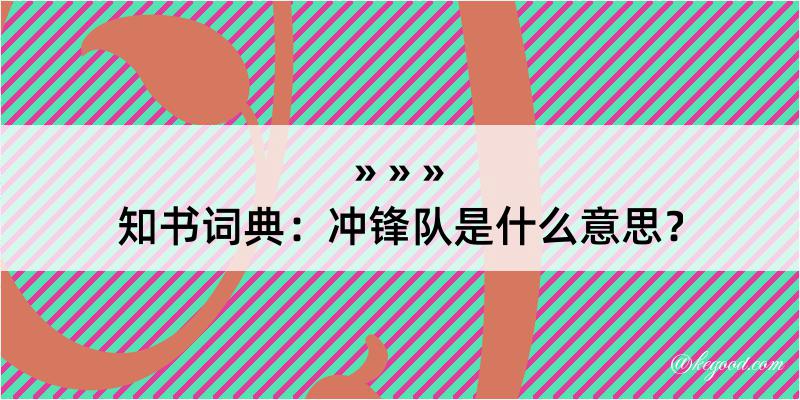 知书词典：冲锋队是什么意思？