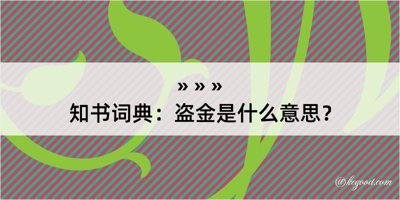 知书词典：盗金是什么意思？