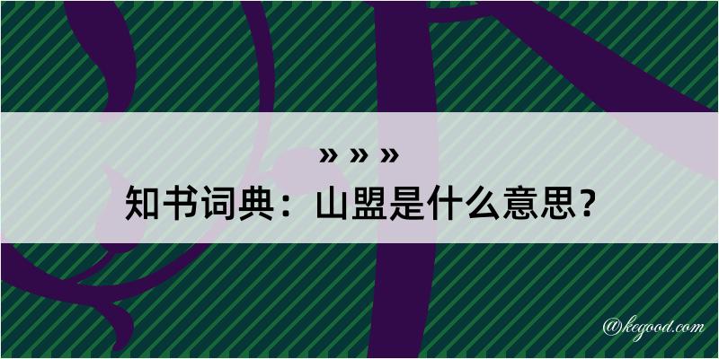 知书词典：山盟是什么意思？