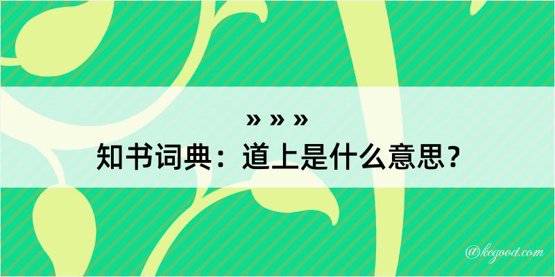 知书词典：道上是什么意思？