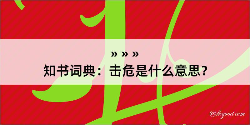 知书词典：击危是什么意思？