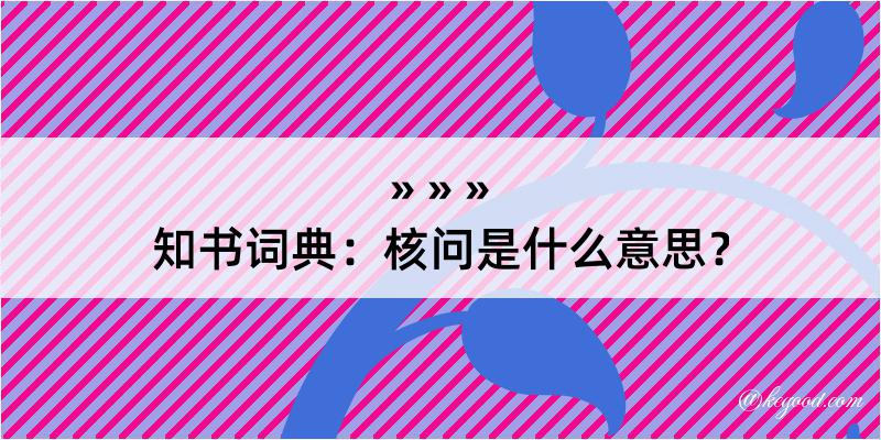 知书词典：核问是什么意思？