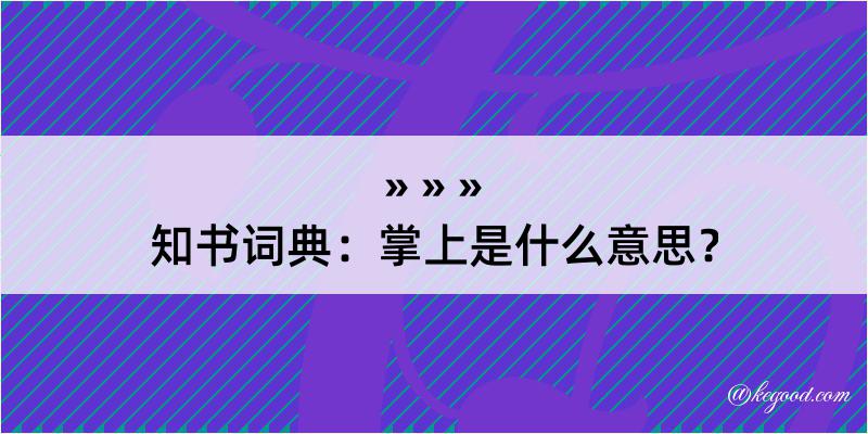 知书词典：掌上是什么意思？