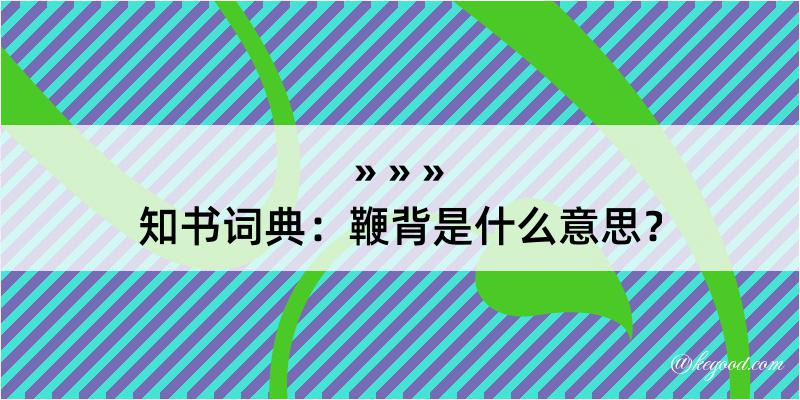 知书词典：鞭背是什么意思？