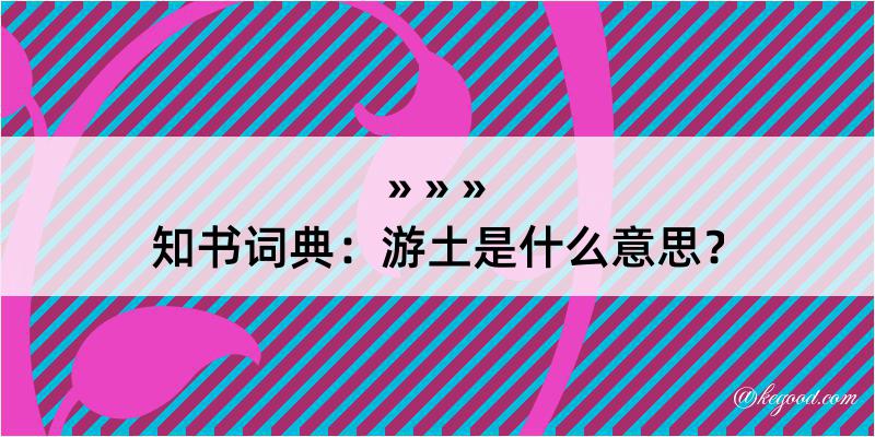 知书词典：游土是什么意思？