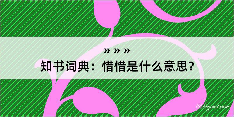 知书词典：惜惜是什么意思？