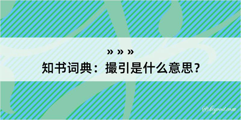 知书词典：撮引是什么意思？