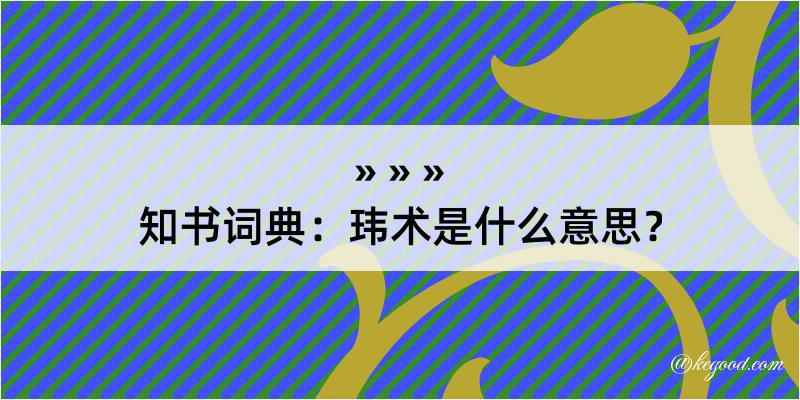 知书词典：玮术是什么意思？