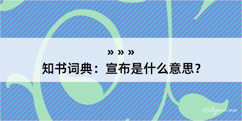 知书词典：宣布是什么意思？