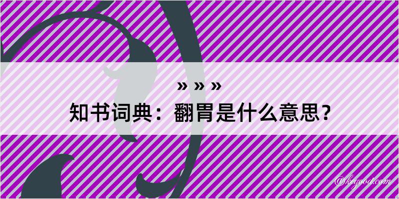 知书词典：翻胃是什么意思？