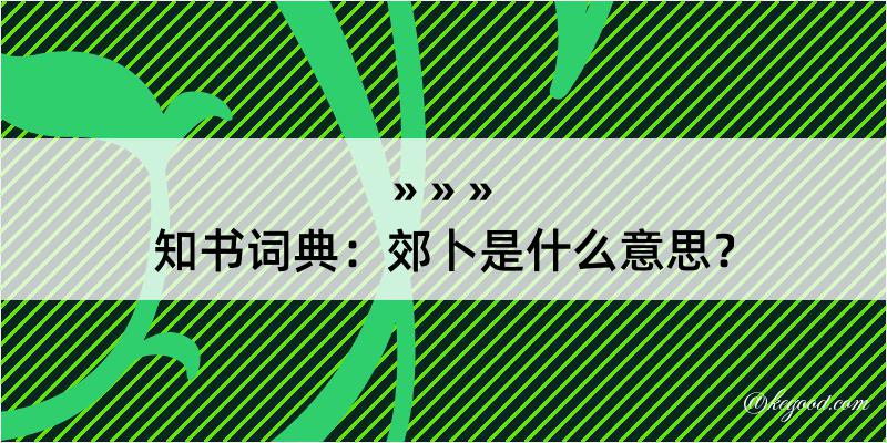 知书词典：郊卜是什么意思？