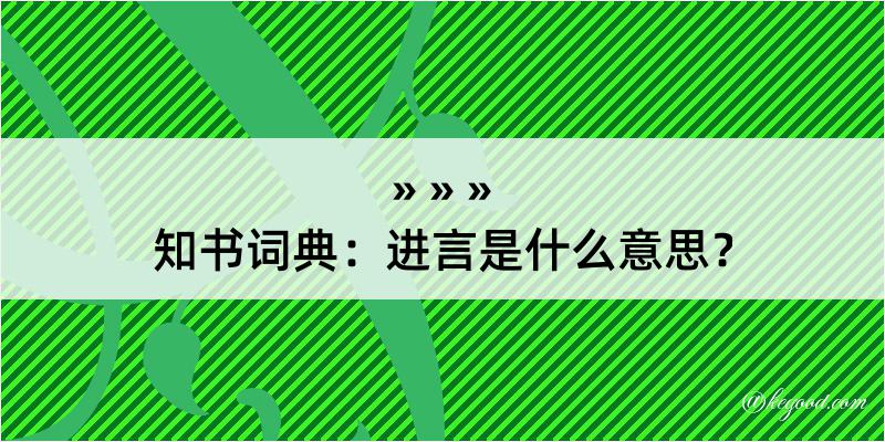 知书词典：进言是什么意思？