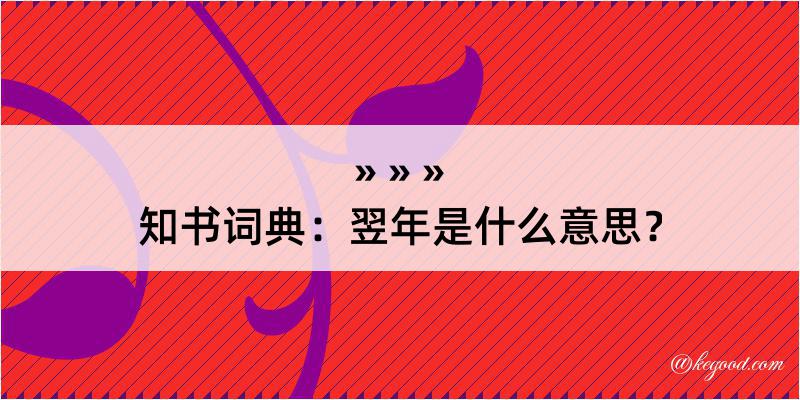 知书词典：翌年是什么意思？