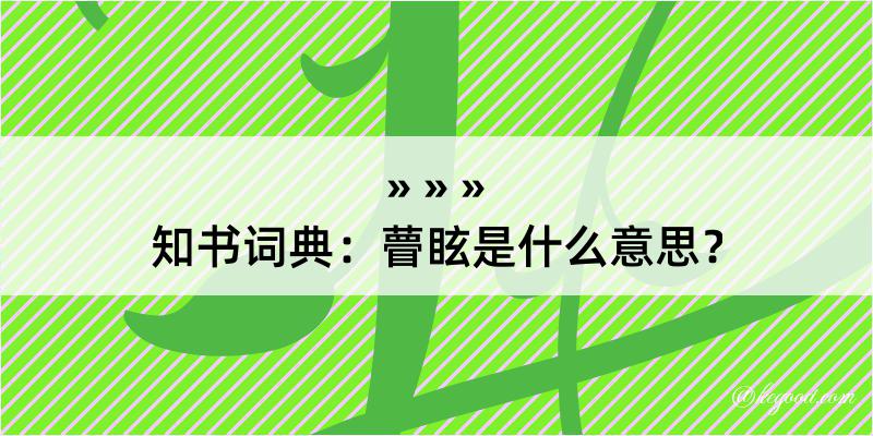 知书词典：瞢眩是什么意思？