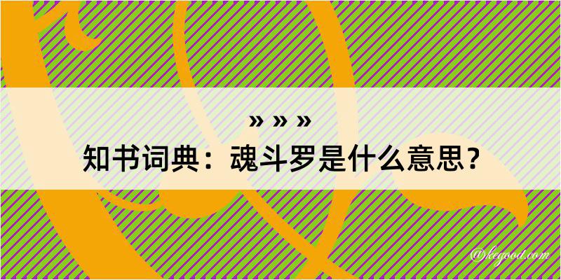 知书词典：魂斗罗是什么意思？