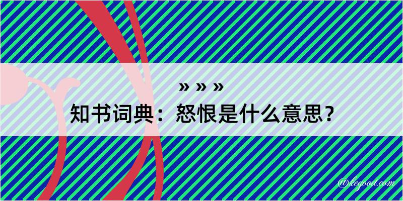 知书词典：怒恨是什么意思？