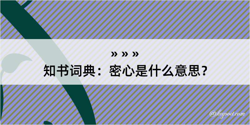 知书词典：密心是什么意思？