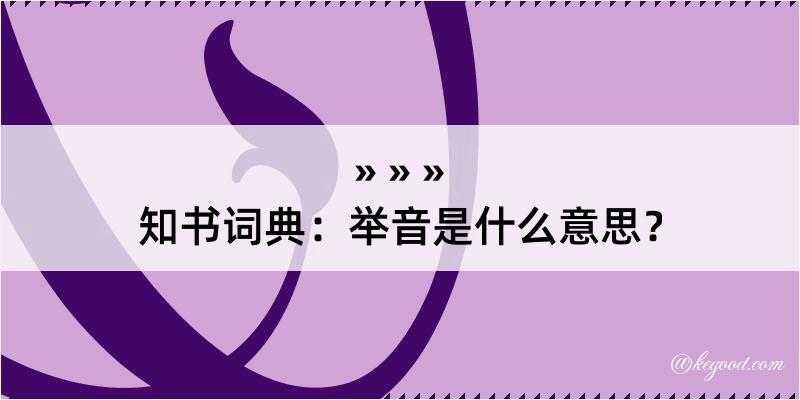 知书词典：举音是什么意思？