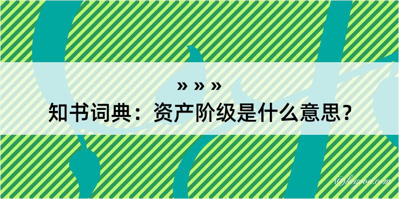 知书词典：资产阶级是什么意思？