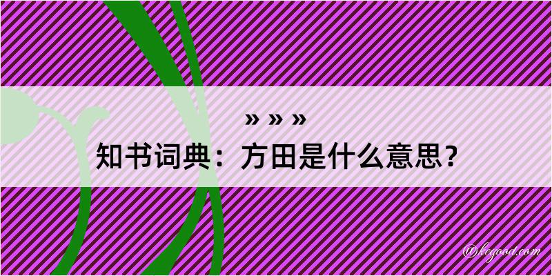 知书词典：方田是什么意思？