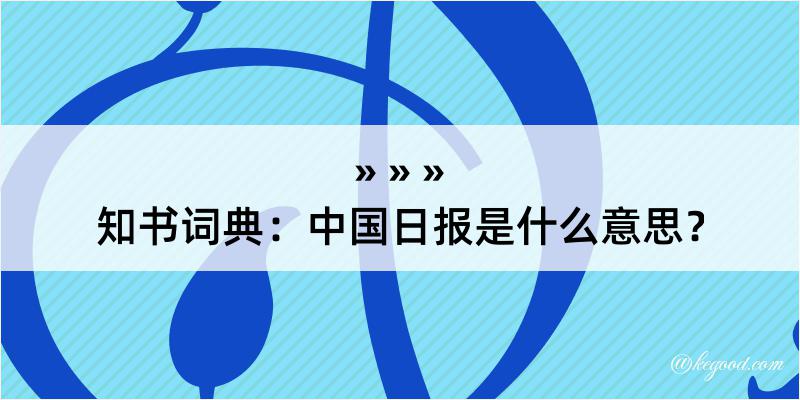 知书词典：中国日报是什么意思？