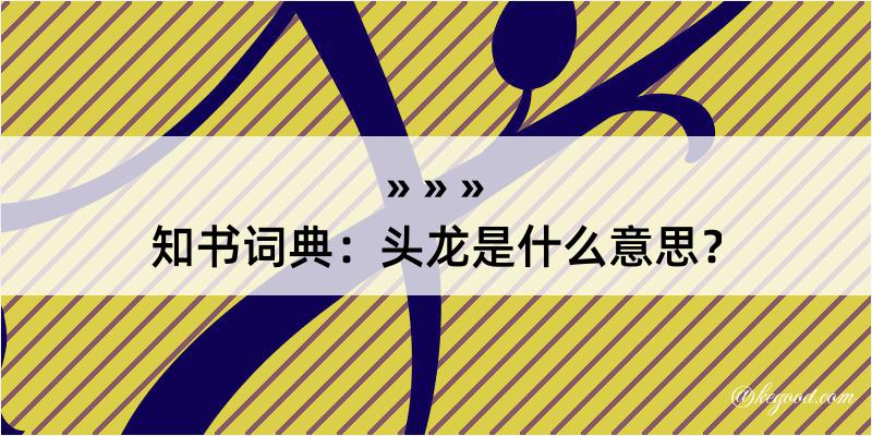 知书词典：头龙是什么意思？