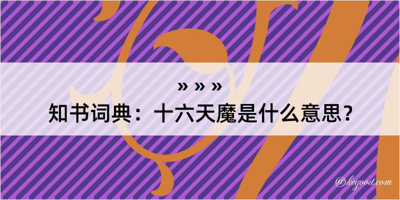 知书词典：十六天魔是什么意思？