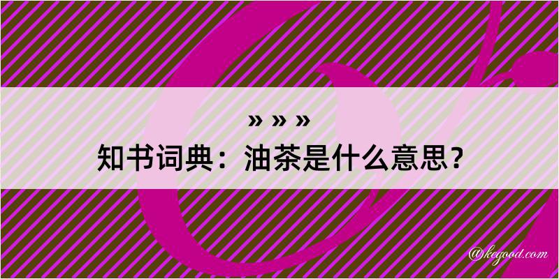 知书词典：油茶是什么意思？