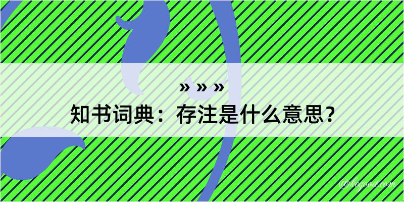 知书词典：存注是什么意思？