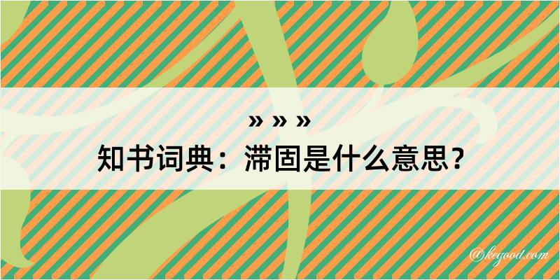 知书词典：滞固是什么意思？