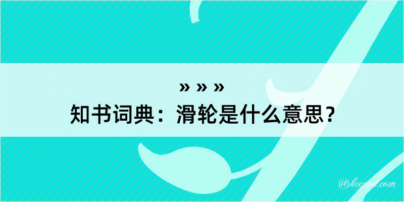 知书词典：滑轮是什么意思？