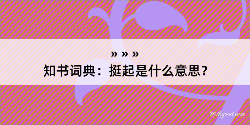 知书词典：挺起是什么意思？