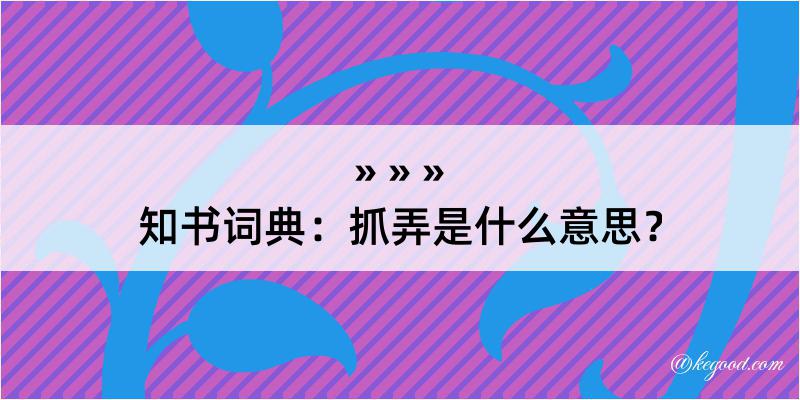 知书词典：抓弄是什么意思？