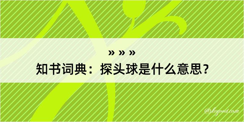 知书词典：探头球是什么意思？