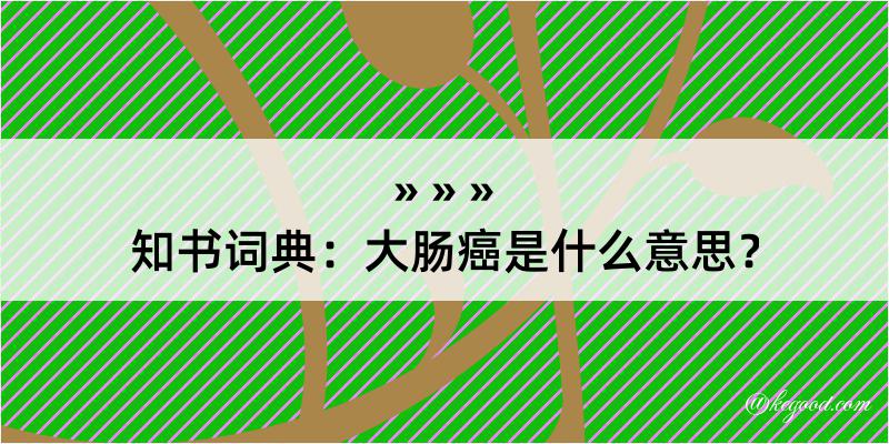 知书词典：大肠癌是什么意思？