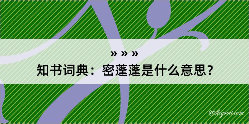 知书词典：密蓬蓬是什么意思？