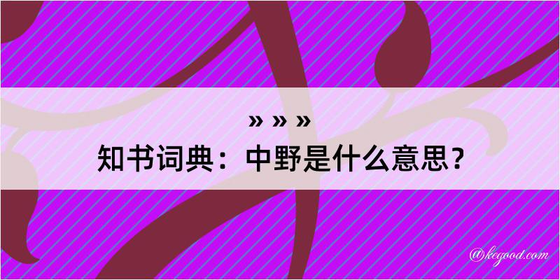 知书词典：中野是什么意思？