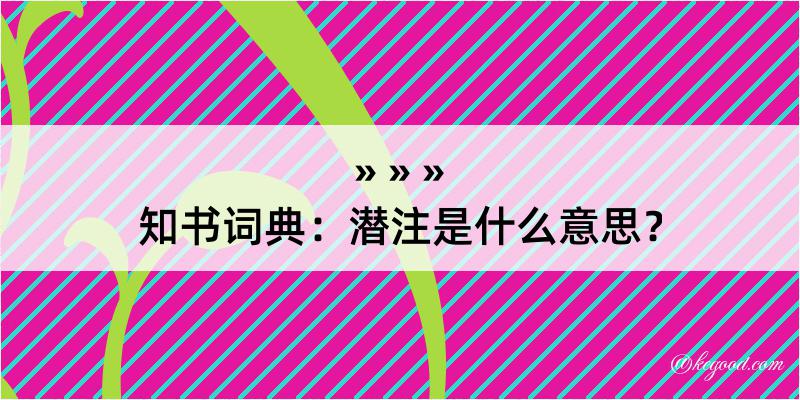 知书词典：潜注是什么意思？