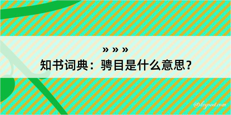 知书词典：骋目是什么意思？