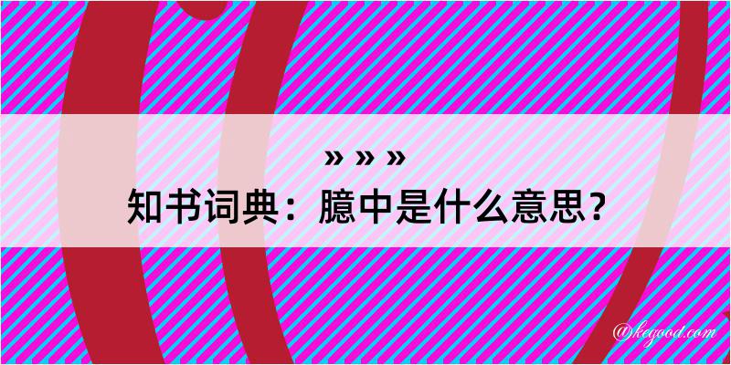 知书词典：臆中是什么意思？