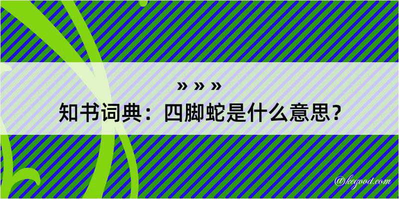 知书词典：四脚蛇是什么意思？