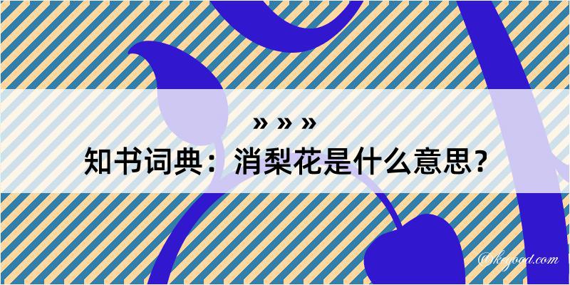 知书词典：消梨花是什么意思？