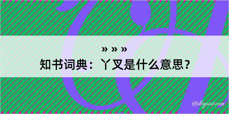 知书词典：丫叉是什么意思？