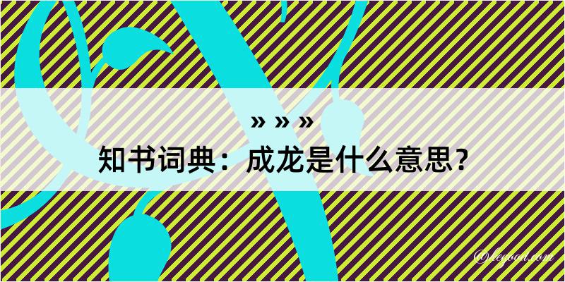 知书词典：成龙是什么意思？