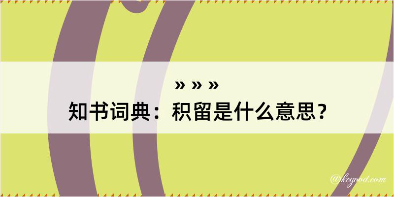 知书词典：积留是什么意思？