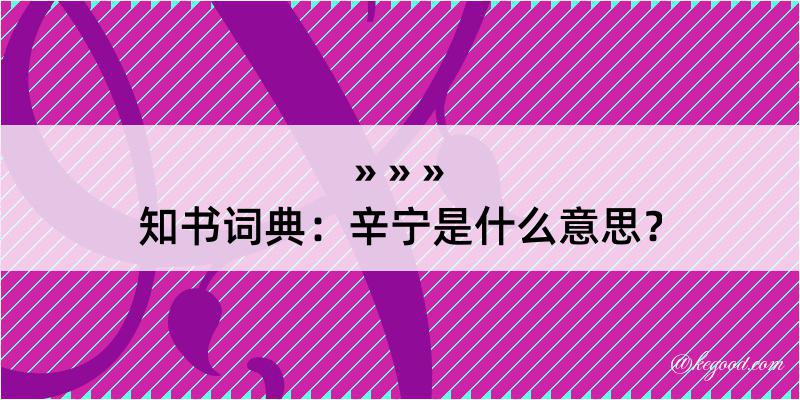 知书词典：辛宁是什么意思？